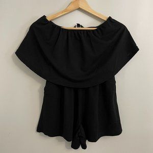 Black Off Shoulder Romper